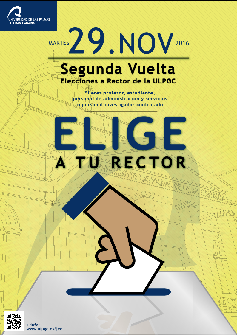 Cartel de la segunda vuelta de las elecciones a Rector