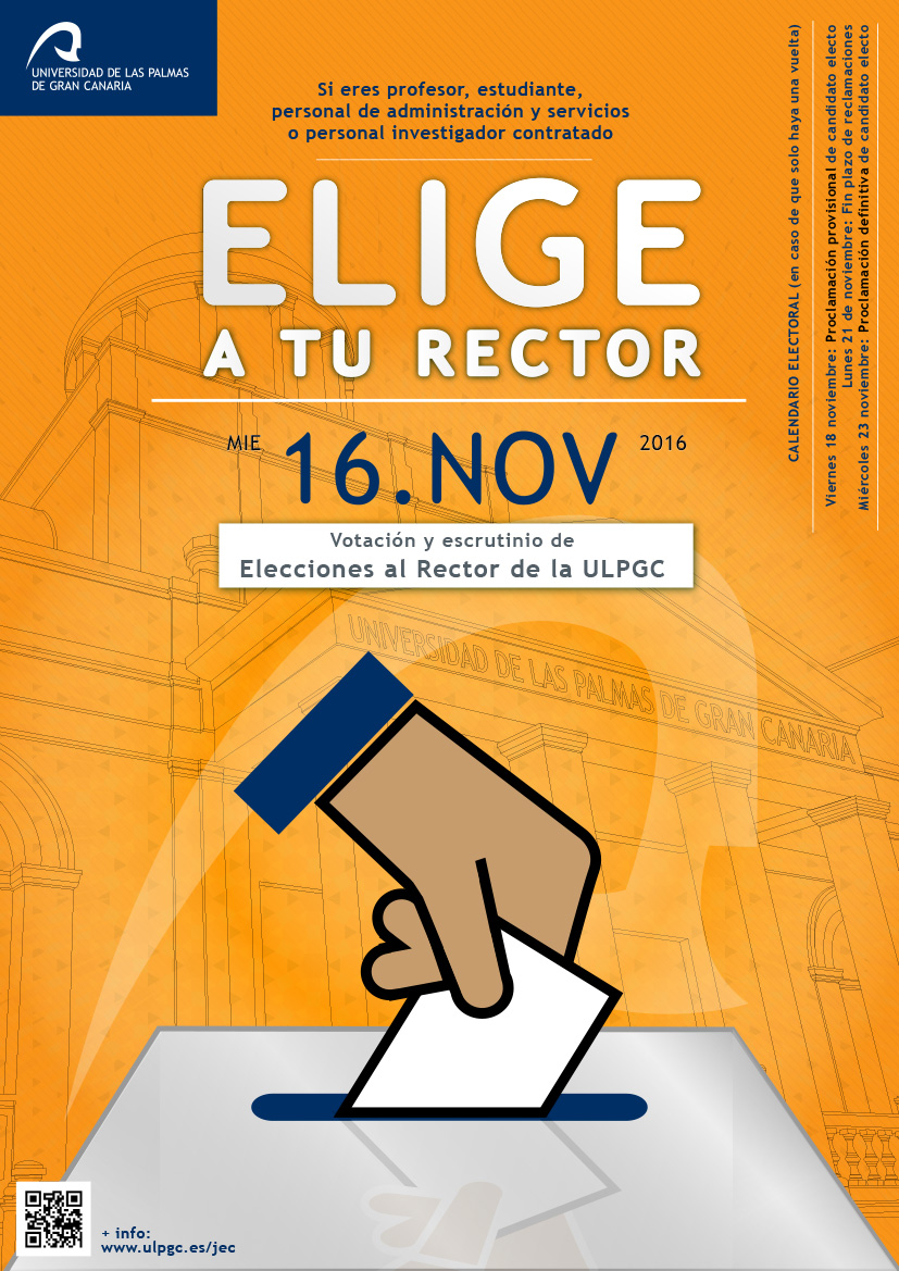 Cartel de la votación para la elección del nuevo Rector de la ULPGC